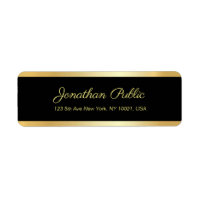 Schwarzes Gold Elegantes Template Moderne Rücksend