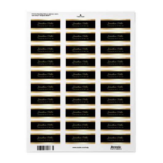Schwarzes Gold Elegantes Template Moderne Rücksend (Vorne)