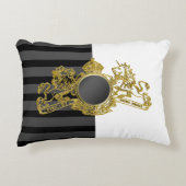 Schwarzes Gold Emblem Weiße Tuxedo Ring Trägerkiss Dekokissen (Vorderseite)