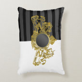 Schwarzes Gold Emblem Weiße Tuxedo Ring Trägerkiss Dekokissen (Vorderseite(Vertikal))