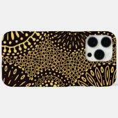 Schwarzes Gold Ethnisches Blumenmuster  Case-Mate iPhone Hülle (Rückseite (Horizontal))
