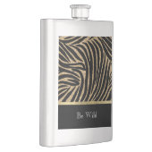 Schwarzes Gold Faux Glitter Zebra Flachmann (Rechts)