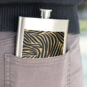Schwarzes Gold Faux Glitter Zebra Flachmann (Beispiel)