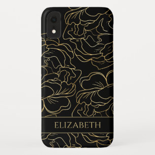 Schwarzes Gold Floral Personalisiert Case-Mate iPhone Hülle