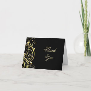Schwarzes Gold Flourish 50. Jubiläum Dankeskarte