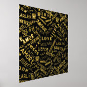 Schwarzes Gold Foil druckt Liebe Text in mehreren  Foliendrucke (Ablage )