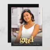 Schwarzes Gold-Foto Abschluss fett einladen (Vorne/Hinten)