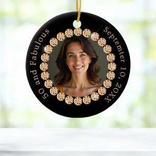 Schwarzes Gold Foto Diamanten fabelhaftes Geburtst Keramik Ornament