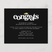 Schwarzes Gold-Foto fett an Abschluss-Einladung (Rückseite)