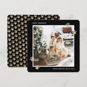 Schwarzes Gold Foto Frohe Pawlidays Feiertagskarte