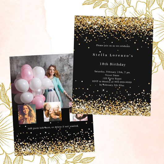 Schwarzes Gold Foto Geburtstagsfeier