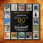 Schwarzes Gold-FotoCollage zum 80. Geburtstag Puzzle<br><div class="desc">Ein personalisiertes, elegantes Vintages Puzzle aus dem 80. Jubiläum, das leicht zu gestalten ist, aber für diesen besonderen Geburtstagsfeier schwer zu vollenden ist. Erstellen Sie Ihr eigenes Foto-Puzzle für ein besonderes 80. Geburtstagsgeschenk. Mit 16 benutzerdefinierten Fotos kann das Foto-Puzzle zusätzlich mit dem Namen und jedem Alter personalisiert werden. Foto-Puzzles machen...</div>