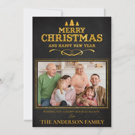 Schwarzes Gold Frohe Weihnachten Glück Neues Jahr  (Vorderseite)