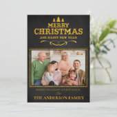 Schwarzes Gold Frohe Weihnachten Glück Neues Jahr  (Stehend Vorderseite)