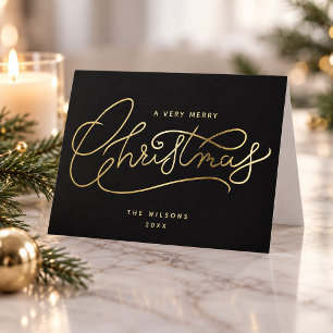 Schwarzes Gold Frohe Weihnachten Skript Minimalist