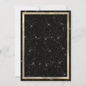 Schwarzes Gold funkelndes Glitter-Konfetti Save th Einladung (Rückseite)