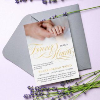 Schwarzes Gold für immer in unserem Hearts Baby Me Folieneinladung