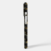 Schwarzes Gold gequiltes Ledermuster Case-Mate iPhone Hülle (Rückseite / Links)