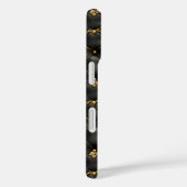 Schwarzes Gold gequiltes Ledermuster Case-Mate iPhone Hülle (Rückseite / Rechts)