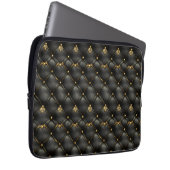 Schwarzes Gold gequiltes Ledermuster Laptopschutzhülle (Vorne Rechts)