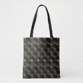 Schwarzes Gold gequiltes Ledermuster Tasche (Vorderseite)