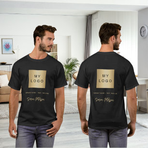 Schwarzes Gold Geschäft Logoname Unterschrift T-Shirt
