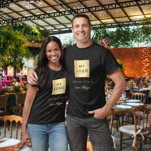 Schwarzes Gold Geschäft Logoname Unterschrift T-Shirt