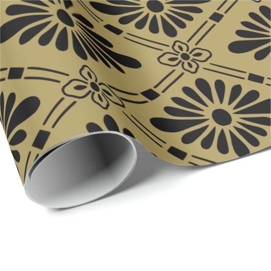 Schwarzes Gold Geschenkpapier (Rolleneckpunkt)
