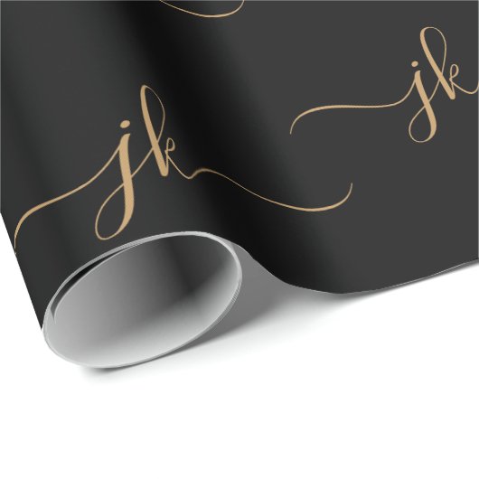 Schwarzes Gold Geschenkpapier (Rolleneckpunkt)