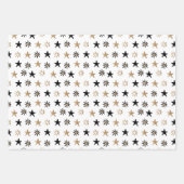 Schwarzes Gold Glam Geschenk Bäume Muster Weihnach Geschenkpapier Set (Vorderseite 2)