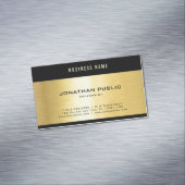 Schwarzes Gold Glamour Elegantes Template Beruflic Magnetische Visitenkarte (Beispiel)