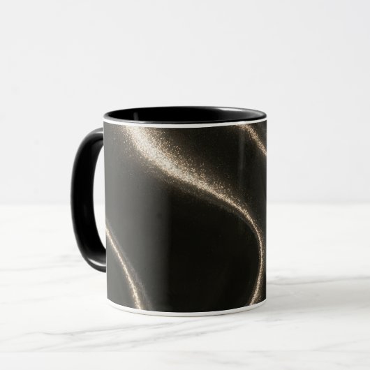 Schwarzes Gold Glanz Tasse (Vorderseite Links)