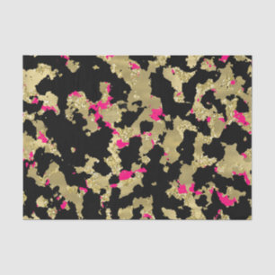 Schwarzes Gold Glitter Hot Pink Abstrakte Schälung Seidenpapier