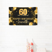 Schwarzes Gold Glitter Konfetti 60 und Fabelhaft Banner (InSitu)