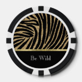 Schwarzes Gold Glitter Zebra Pokerchips (Vorderseite)