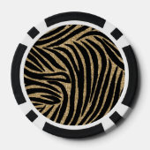 Schwarzes Gold Glitter Zebra Pokerchips (Rückseite)