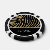 Schwarzes Gold Glitter Zebra Pokerchips (Einzeln)