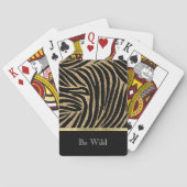 Schwarzes Gold Glitter Zebra   Spielkarten (Rückseite)