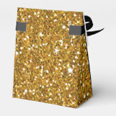 Schwarzes Gold Glitzer Monogram-Gastgeschenk Hochz Geschenkschachtel (Rückseite)