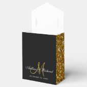 Schwarzes Gold Glitzer Monogram-Gastgeschenk Hochz Geschenkschachtel (Geöffnet)