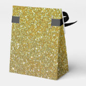 Schwarzes Gold Glitzer Monogram-Gastgeschenk Hochz Geschenkschachtel (Rückseite)