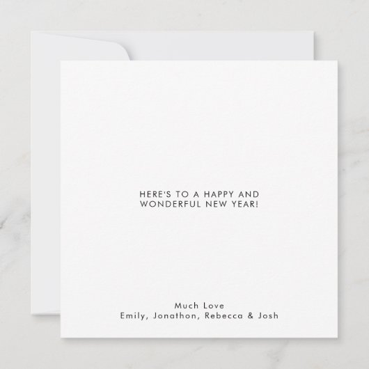 Schwarzes Gold Glitzer Script glücklich Neues Jahr Mitteilungskarte (Rückseite)