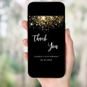 Schwarzes Gold Glitzern Drehbuch danke Karte
