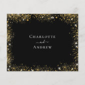 Schwarzes Gold Glitzern Hochzeit RSVP (Rückseite)