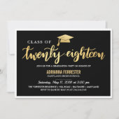 Schwarzes Gold| Graduate Class of 2018 Script Einladung (Vorderseite)