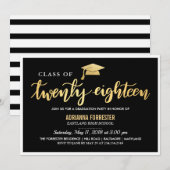 Schwarzes Gold| Graduate Class of 2018 Script Einladung (Vorne/Hinten)