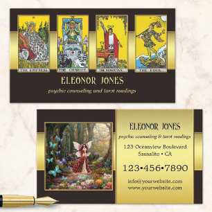 Schwarzes Gold Hellseher Tarotkartenleger Foto Ges Visitenkarte