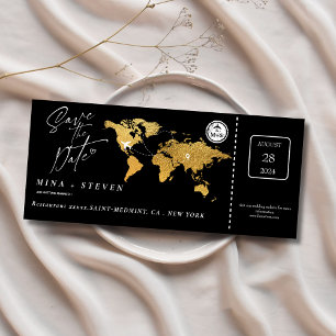 Schwarzes Gold Hochzeit am Reiseziel  Save The Date
