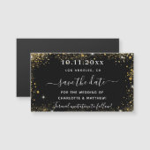 Schwarzes Gold Hochzeit speichern Sie den Datums-M Magnetkarte (Vorne/Hinten)