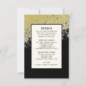 Schwarzes Gold-Hochzeitsdetails Vorlage QR-Code (Vorderseite)